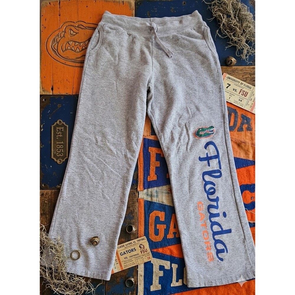 Florida Gators Fleece Joggers Sweatpants Adult L Gray Script Logo NCAA Athleisur